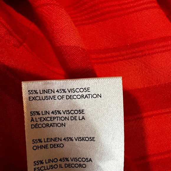 We The Free Oversized Orange on Orange-Red Stripes Popover Shirt Size XS - Picture 12 of 14